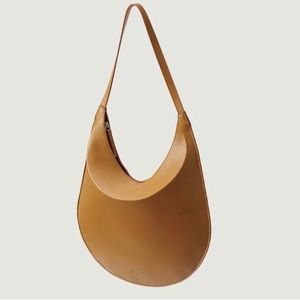 New Tan Aesther Ekme Smooth Leather Mini Flat Hobo Bag